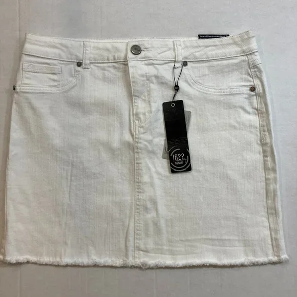 1822 white 2025 denim skirt